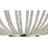 Ceiling Pendant with Beige Shade 6 Light E14 Antique Silver, Teak Plated, Crystal - 10