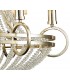Ceiling Pendant with Beige Shade 6 Light E14 Antique Silver, Teak Plated, Crystal - 11