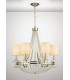 Ceiling Pendant with Beige Shade 6 Light E14 Antique Silver, Teak Plated, Crystal - 12