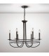 Round Ceiling Pendant 6 Light E14 Aged Bronze, Crystal - 2