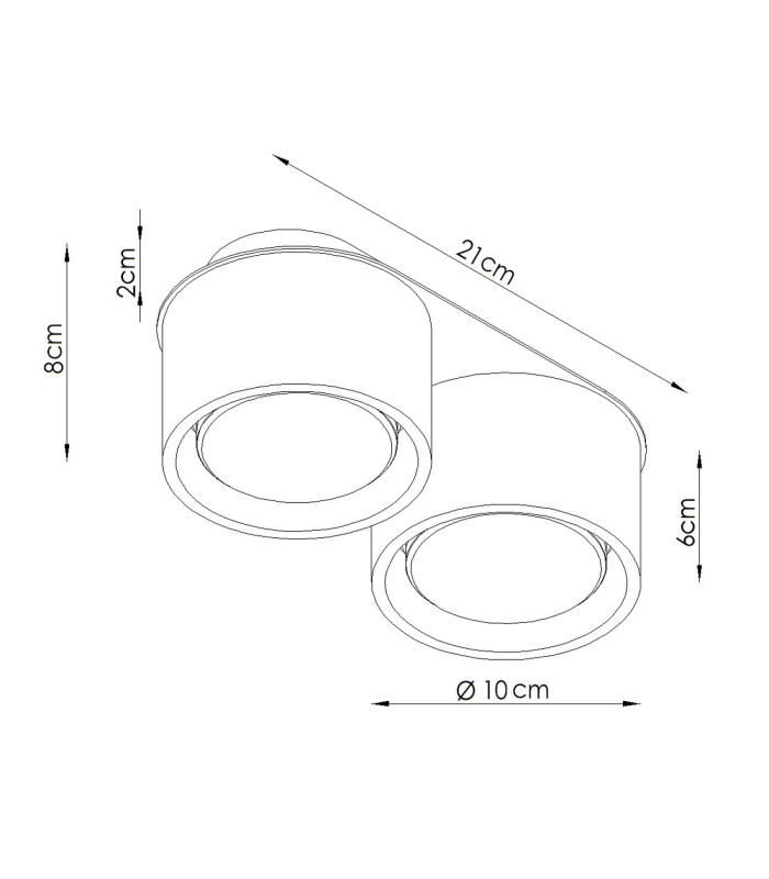 Modo Surface Mounted Downlight Blue 2x GX53-8