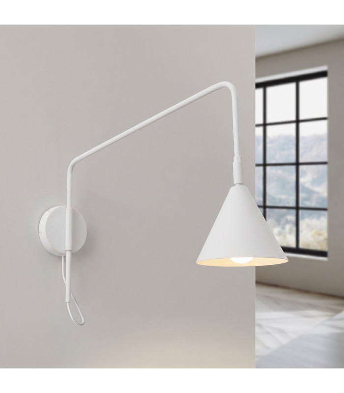 Nox Dome Wall Lamp with Switch White 1x E14-3