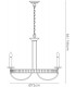 Round Ceiling Pendant 6 Light E14 Aged Bronze, Crystal - 3