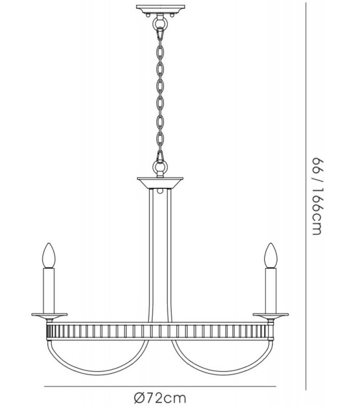 Round Ceiling Pendant 6 Light E14 Aged Bronze, Crystal - 3