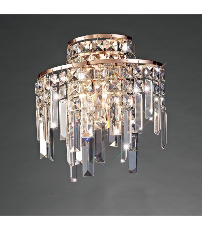 Wall Lamp 2 Light G9 Rose Gold, Crystal - 2