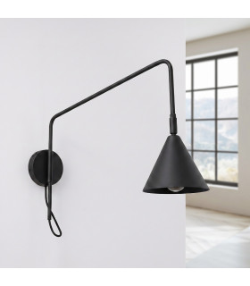 Nox Dome Wall Lamp with Switch Black 1x E14-2