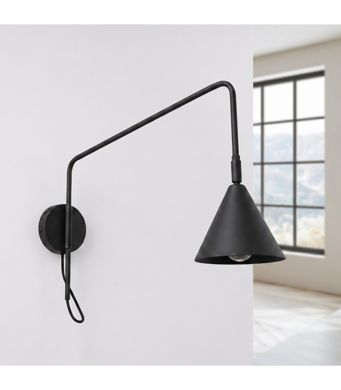 Nox Dome Wall Lamp with Switch Black 1x E14-2