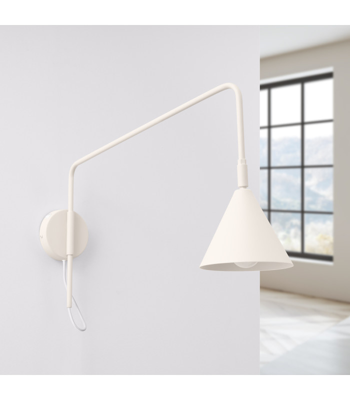 Nox Dome Wall Lamp with Switch Beige 1x E14-2