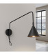 Nox Dome Wall Lamp with Switch Black 1x E14-3