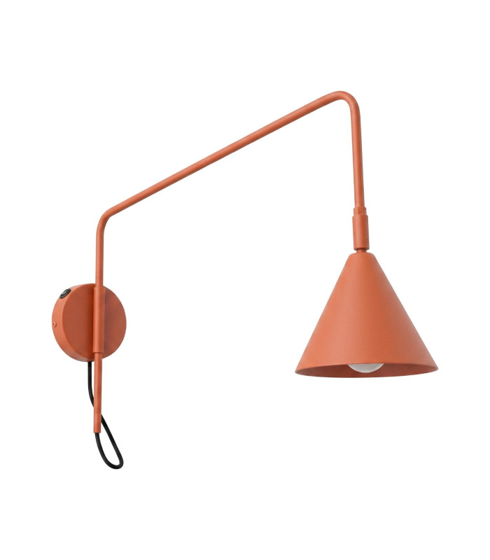 Nox Dome Wall Lamp with Switch Red Ochre 1x E14-1