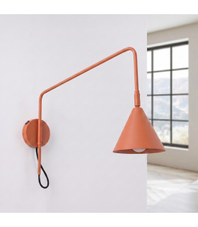 Nox Dome Wall Lamp with Switch Red Ochre 1x E14-2