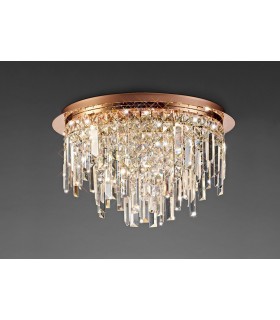 Flush Ceiling Round 6 Light G9 Rose Gold, Crystal - 2