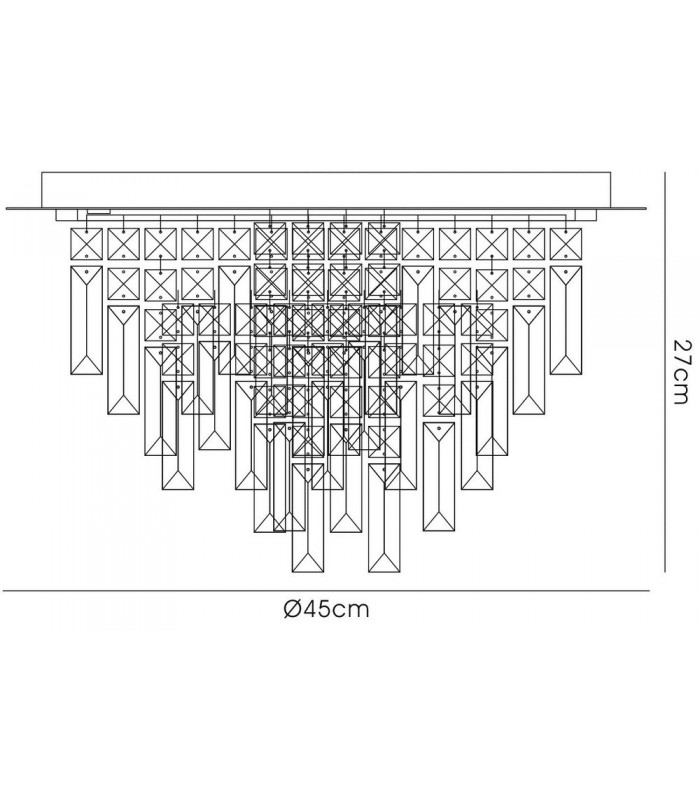 Flush Ceiling Round 6 Light G9 Rose Gold, Crystal - 3