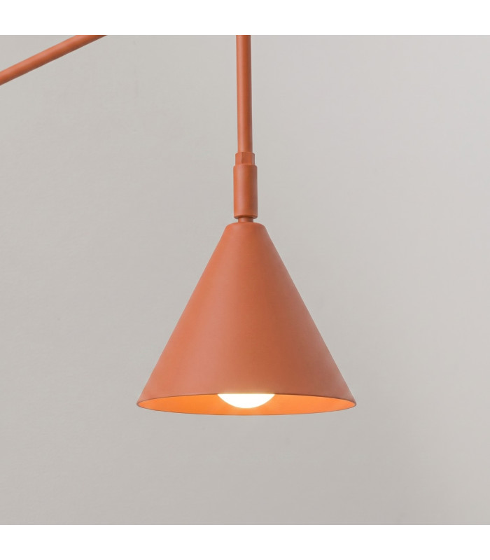 Nox Dome Wall Lamp with Switch Red Ochre 1x E14-4