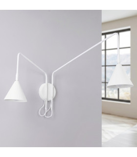 Nox Dome Wall Lamp with Switch White 2x E14-2