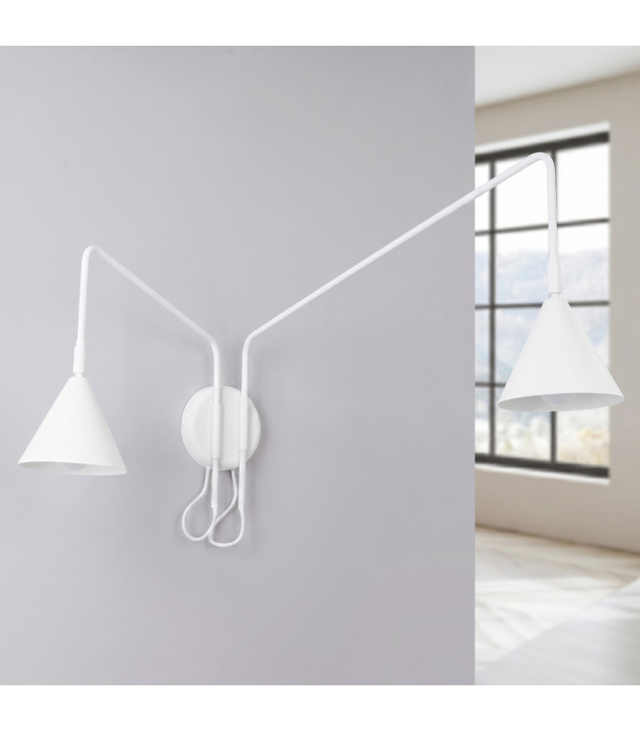 Nox Dome Wall Lamp with Switch White 2x E14-2