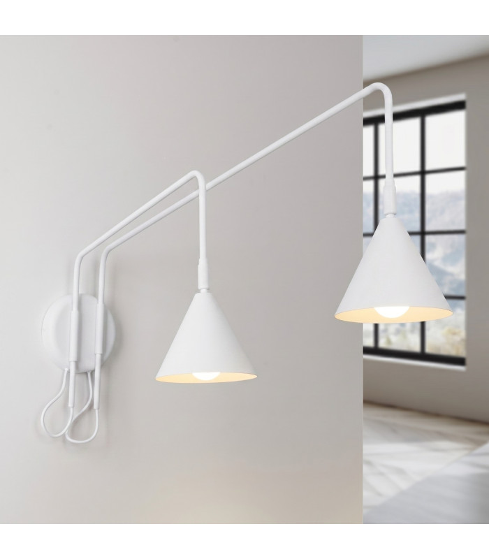Nox Dome Wall Lamp with Switch White 2x E14-3