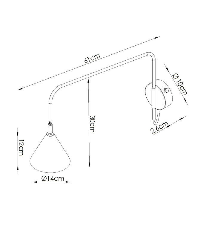 Nox Dome Wall Lamp with Switch Black 1x E14-10
