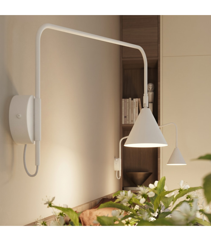 Nox Dome Wall Lamp with Switch White 1x E14-14
