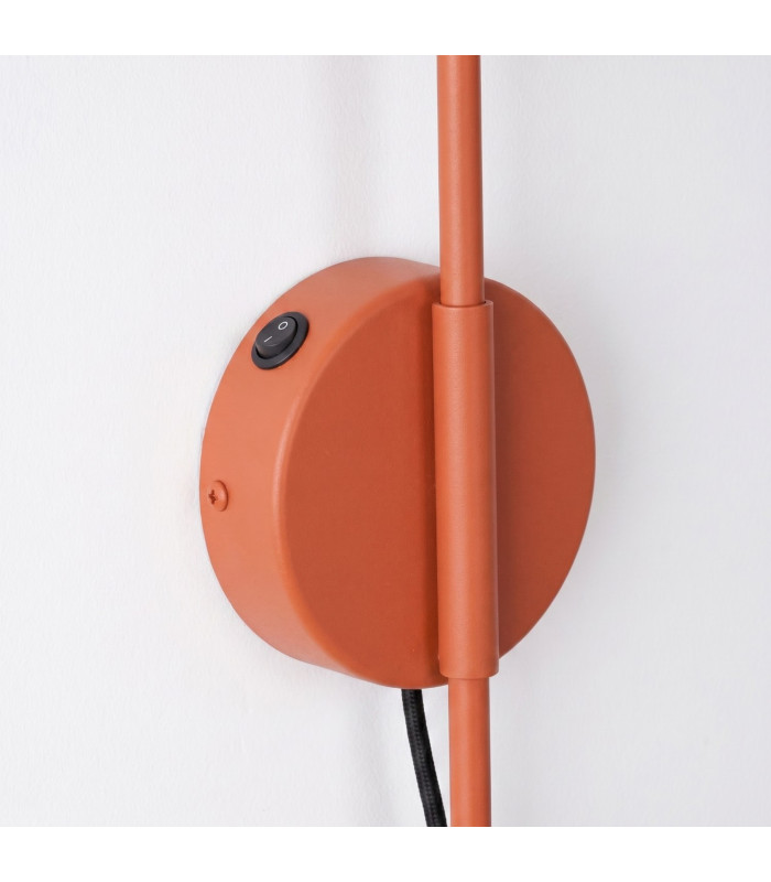 Nox Dome Wall Lamp with Switch Red Ochre 1x E14-7