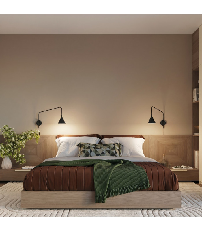 Nox Dome Wall Lamp with Switch Black 1x E14-12