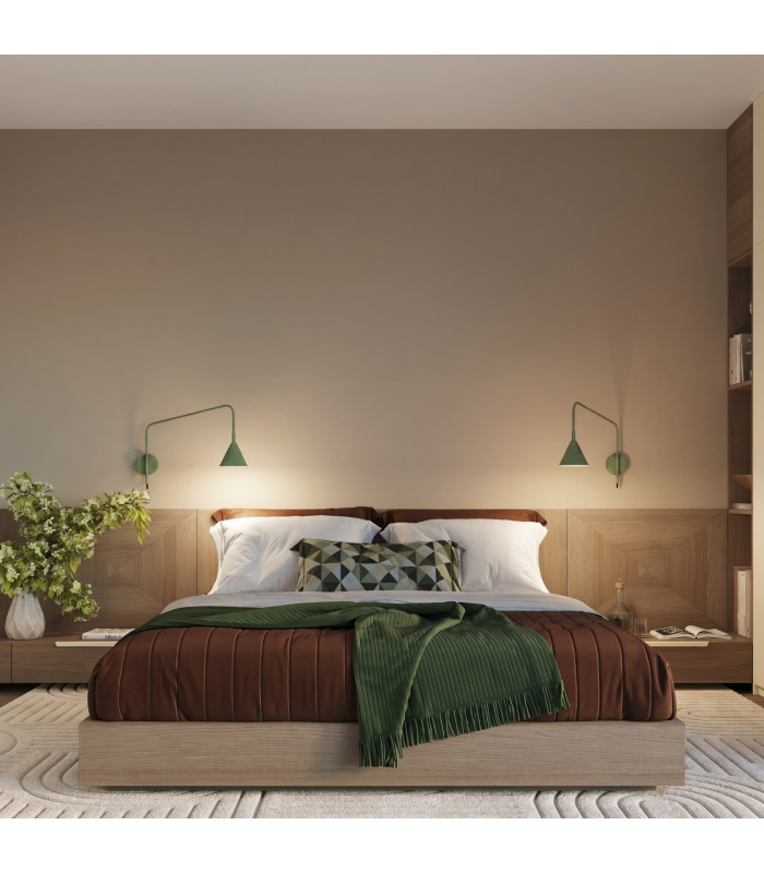 Nox Dome Wall Lamp with Switch Olive Green 1x E14-12