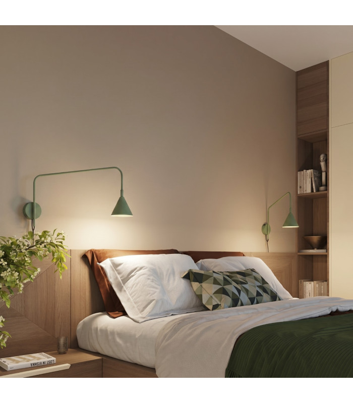Nox Dome Wall Lamp with Switch Olive Green 1x E14-13