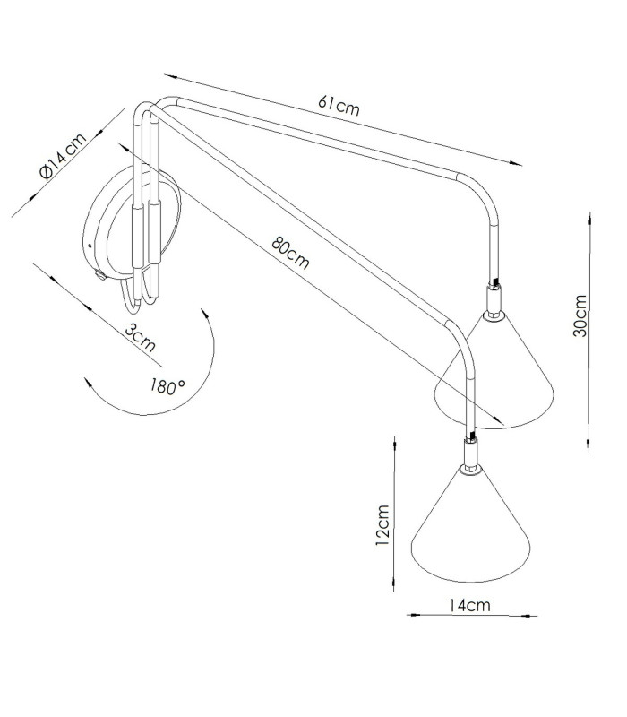 Nox Dome Wall Lamp with Switch White 2x E14-10