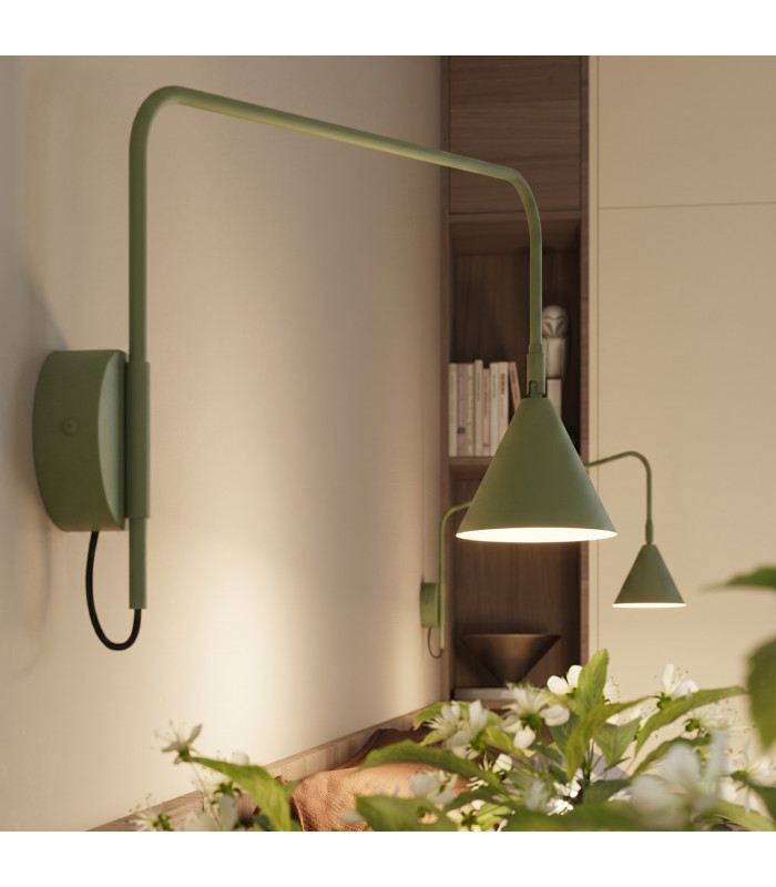 Nox Dome Wall Lamp with Switch Olive Green 1x E14-14