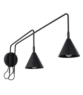 Nox Dome Wall Lamp with Switch Black 2x E14-1