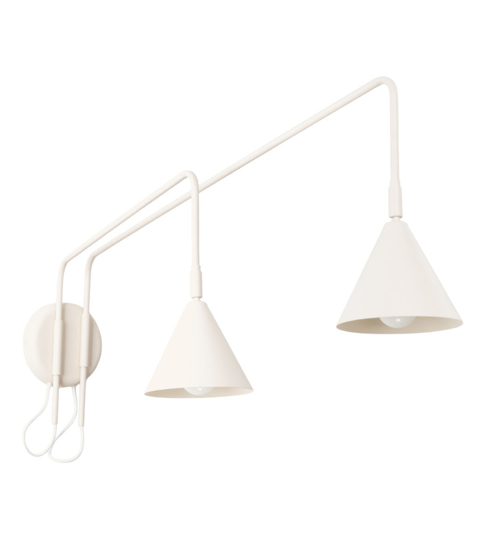 Nox Dome Wall Lamp with Switch Beige 2x E14-1