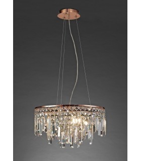 Ceiling Pendant Round 6 Light G9 Rose Gold, Crystal - 2