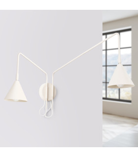Nox Dome Wall Lamp with Switch Beige 2x E14-2
