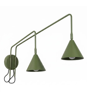 Nox Dome Wall Lamp with Switch Olive Green 2x E14-1