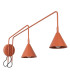 Nox Dome Wall Lamp with Switch Red Ochre 2x E14-1