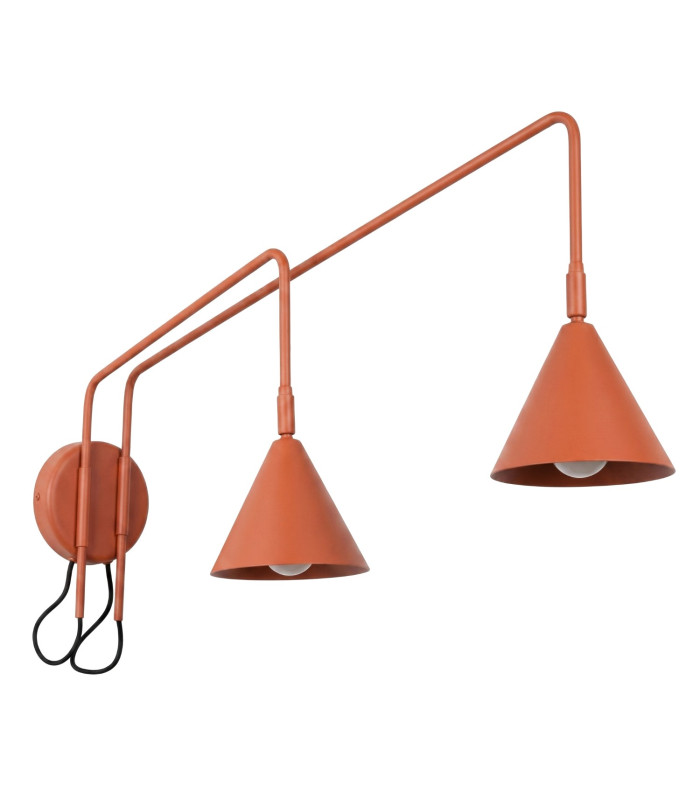 Nox Dome Wall Lamp with Switch Red Ochre 2x E14-1
