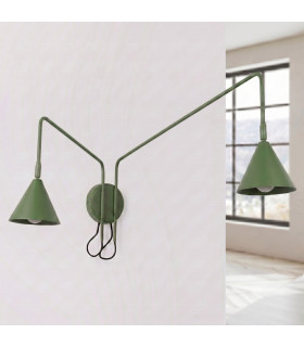 Nox Dome Wall Lamp with Switch Olive Green 2x E14-2