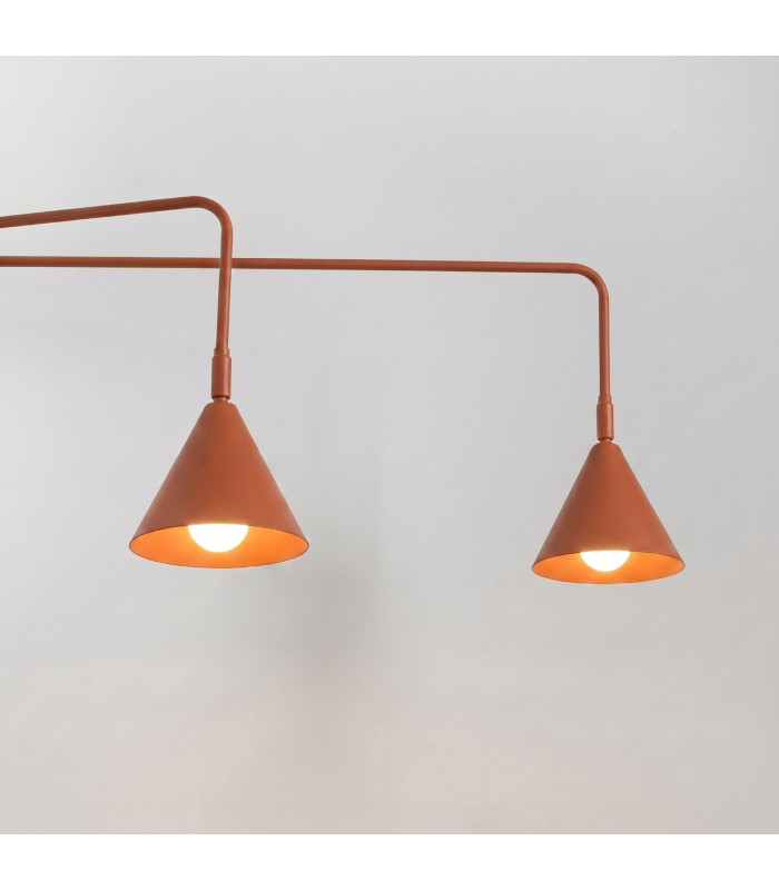 Nox Dome Wall Lamp with Switch Red Ochre 2x E14-4