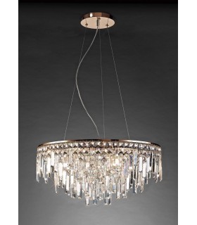 Ceiling Pendant Round 8 Light G9 Rose Gold, Crystal - 2