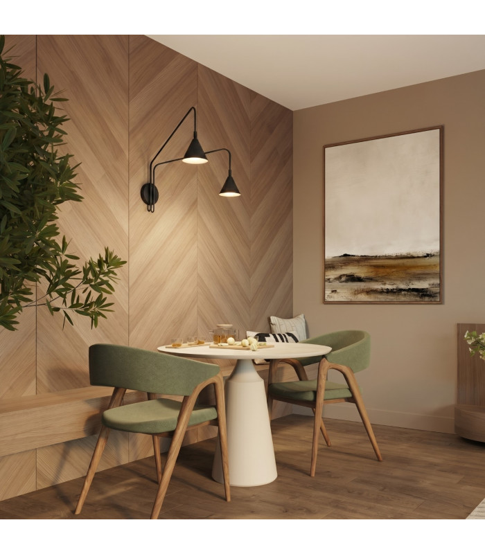 Nox Dome Wall Lamp with Switch Black 2x E14-13