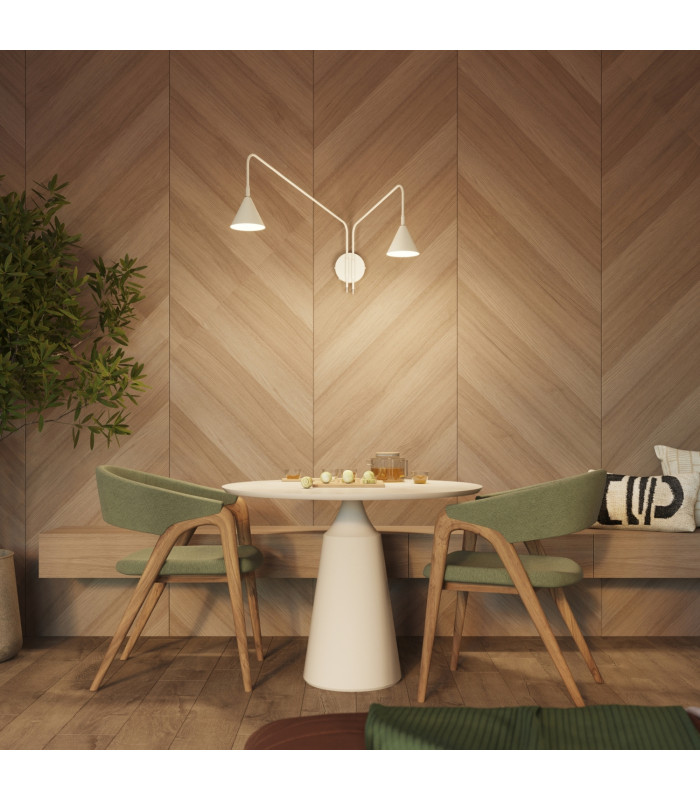 Nox Dome Wall Lamp with Switch Beige 2x E14-12