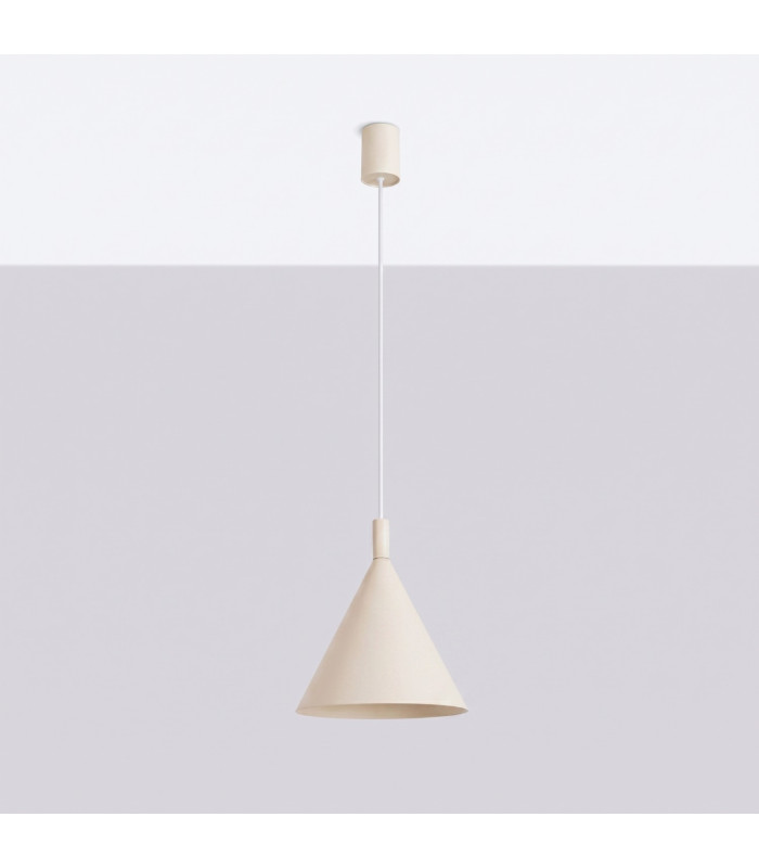 Nox 25cm Dome Pendant Ceiling Light Beige 1x E27-2