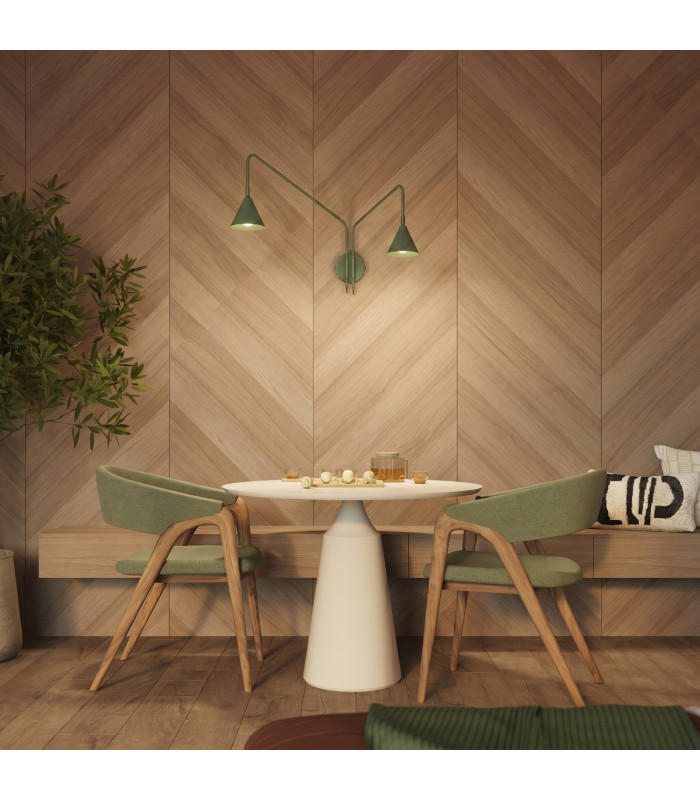 Nox Dome Wall Lamp with Switch Olive Green 2x E14-12