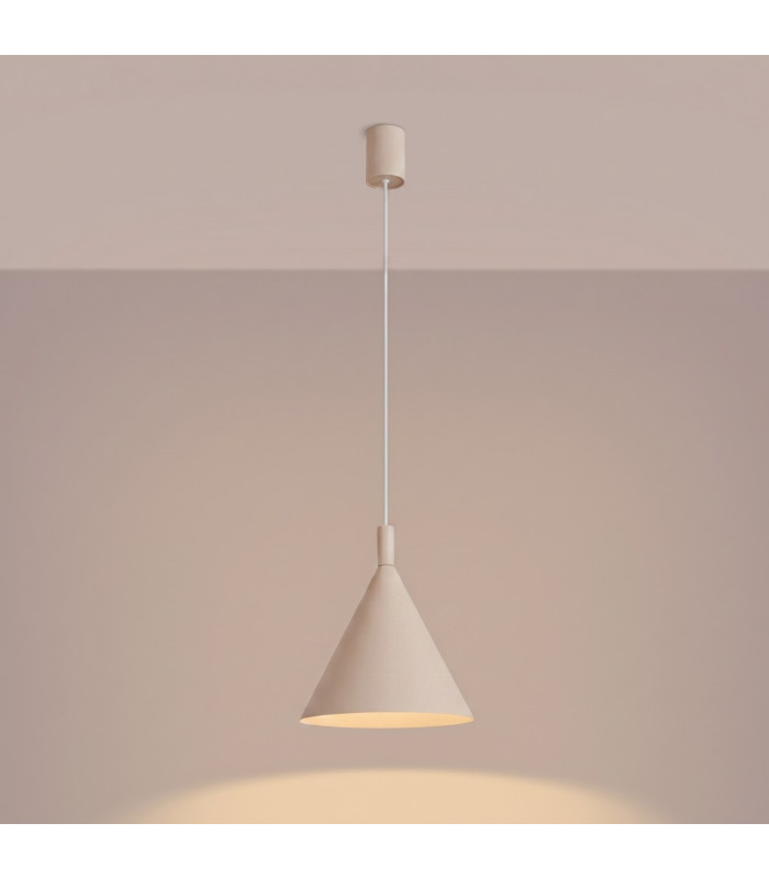 Nox 25cm Dome Pendant Ceiling Light Beige 1x E27-3