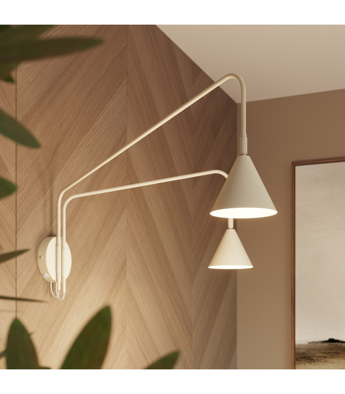 Nox Dome Wall Lamp with Switch Beige 2x E14-14