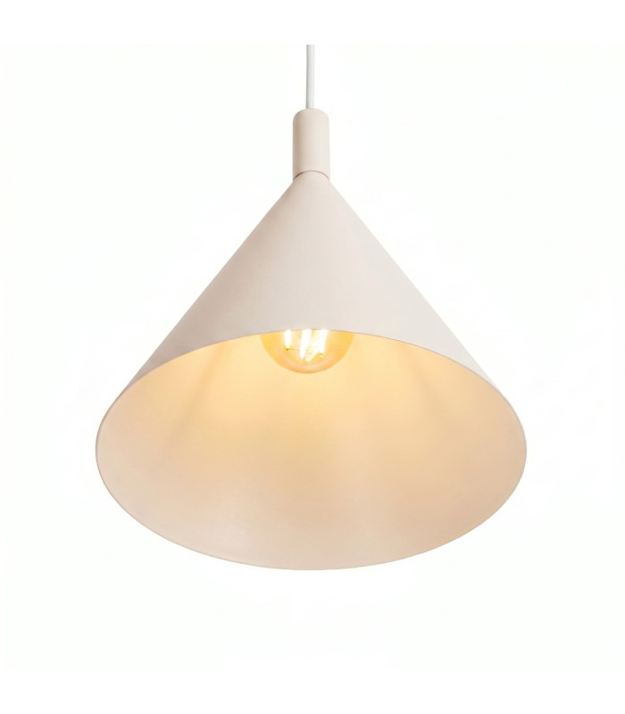 Nox 25cm Dome Pendant Ceiling Light Beige 1x E27-4