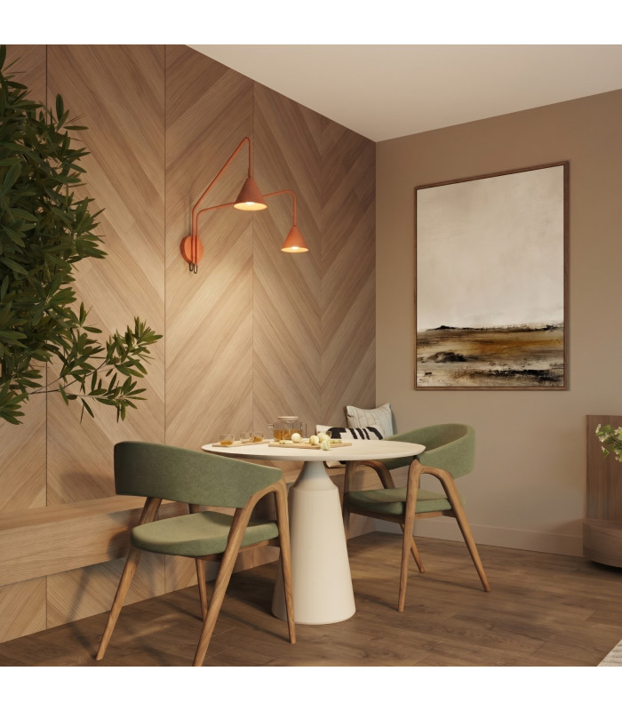 Nox Dome Wall Lamp with Switch Red Ochre 2x E14-13