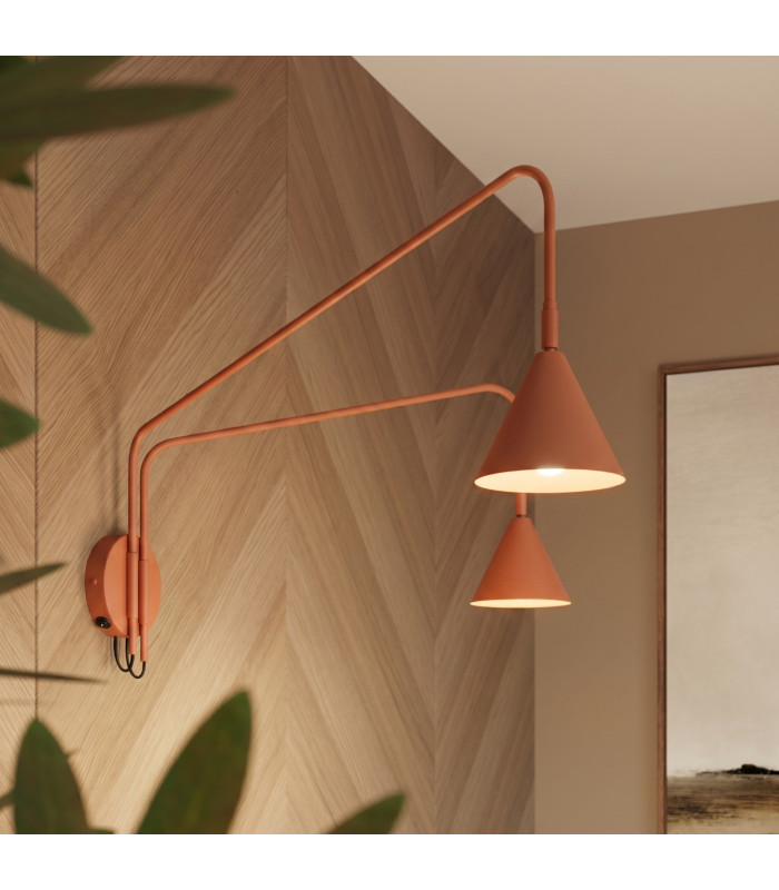 Nox Dome Wall Lamp with Switch Red Ochre 2x E14-14