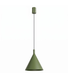 Nox 25cm Dome Pendant Ceiling Light Olive Green 1x E27-1