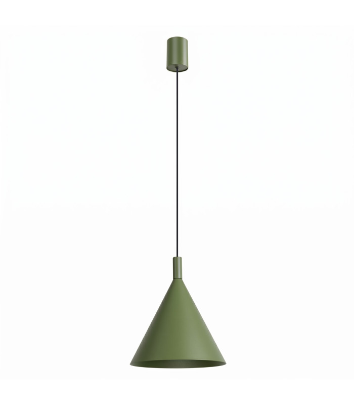 Nox 25cm Dome Pendant Ceiling Light Olive Green 1x E27-1